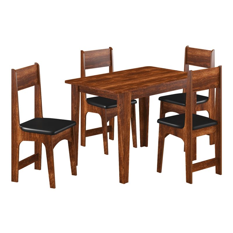 HOME MOBILI - Juego de Comedor 4 Sillas Rocha