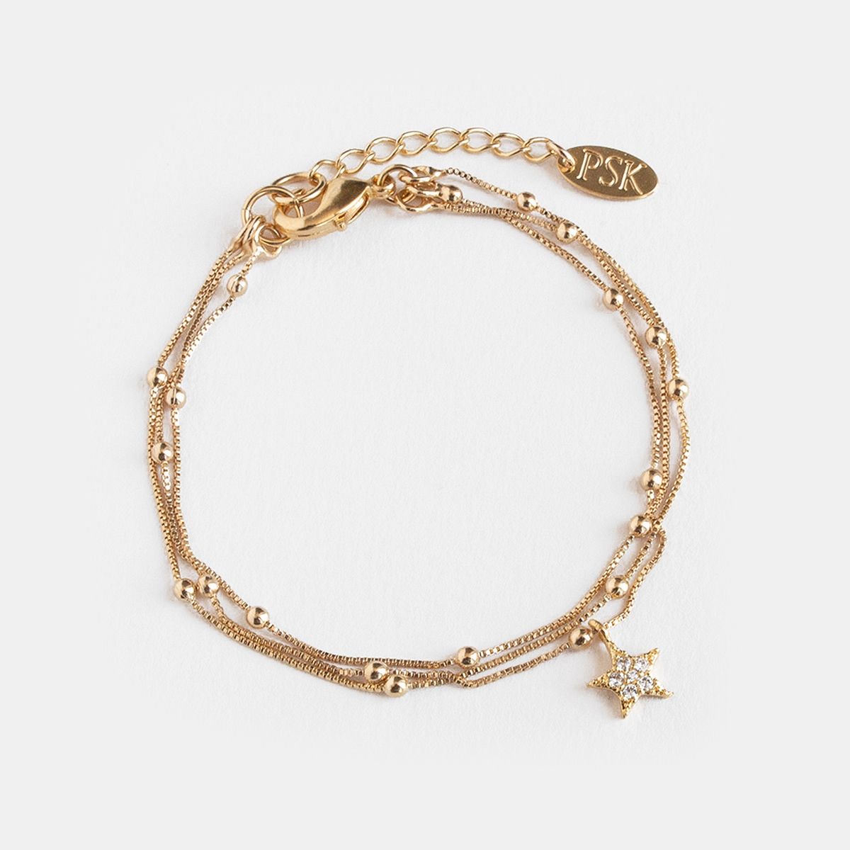PSK JOYAS - Pulsera mujer shine estrella oro 18 kilates