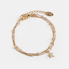 PSK JOYAS - Pulsera mujer shine estrella oro 18 kilates