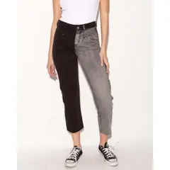 MOMCHIC - Jeans Rebeca Bicolor Negro