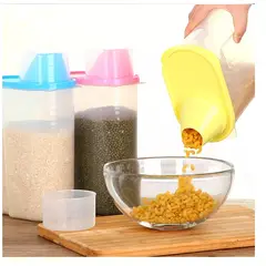 GENERICO - Set 2 Contenedores Tarro Taper Almacenamiento Tapa Medidora
