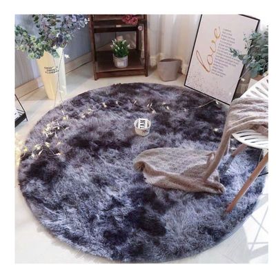 Imagen 2 del producto Alfombra Peluda Redonda 1 Metro Gris Oscuro Jaspeado