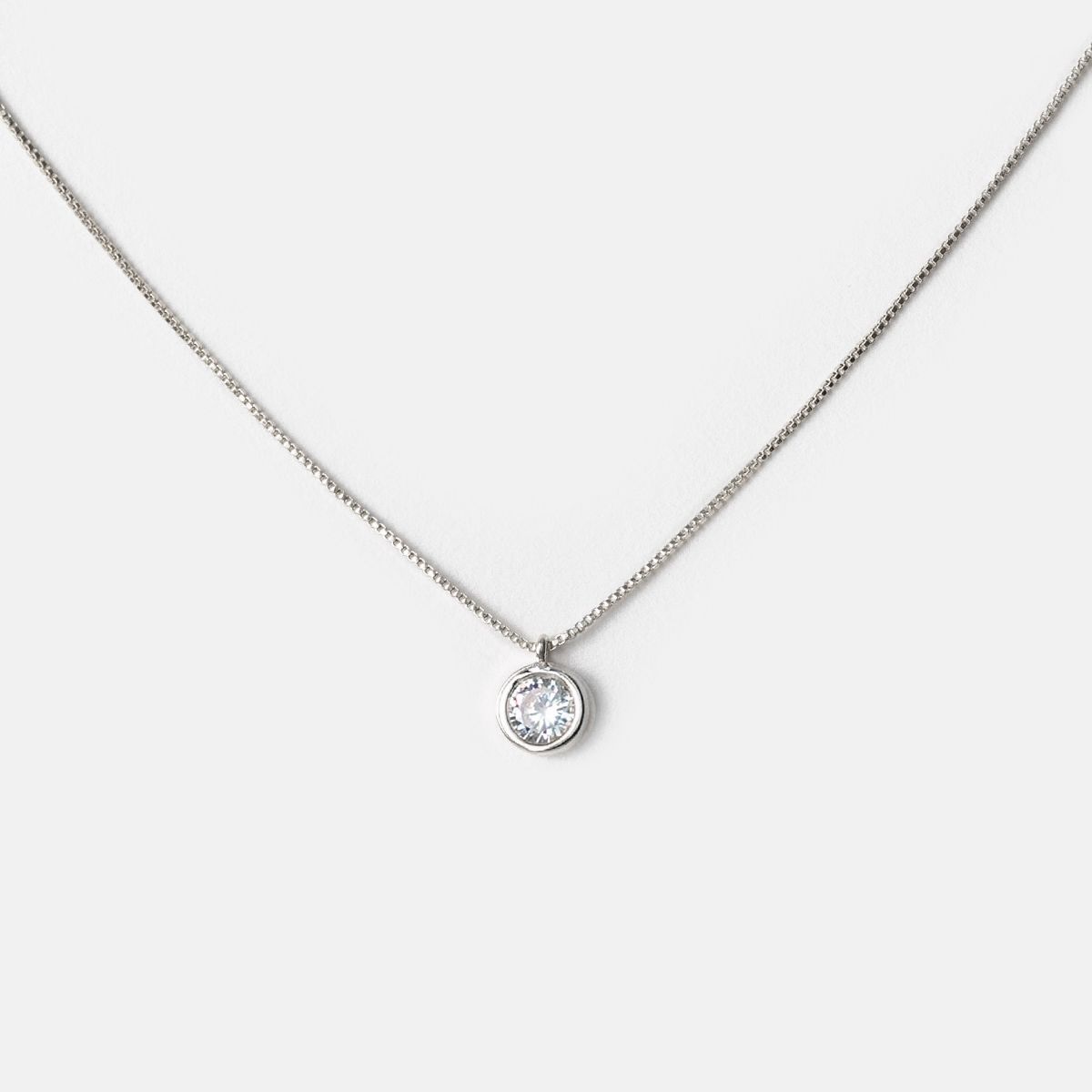 PSK JOYAS - Collar Mujer Enchape De Rodio Circon 6 Mm Monaco P. Luz Psk