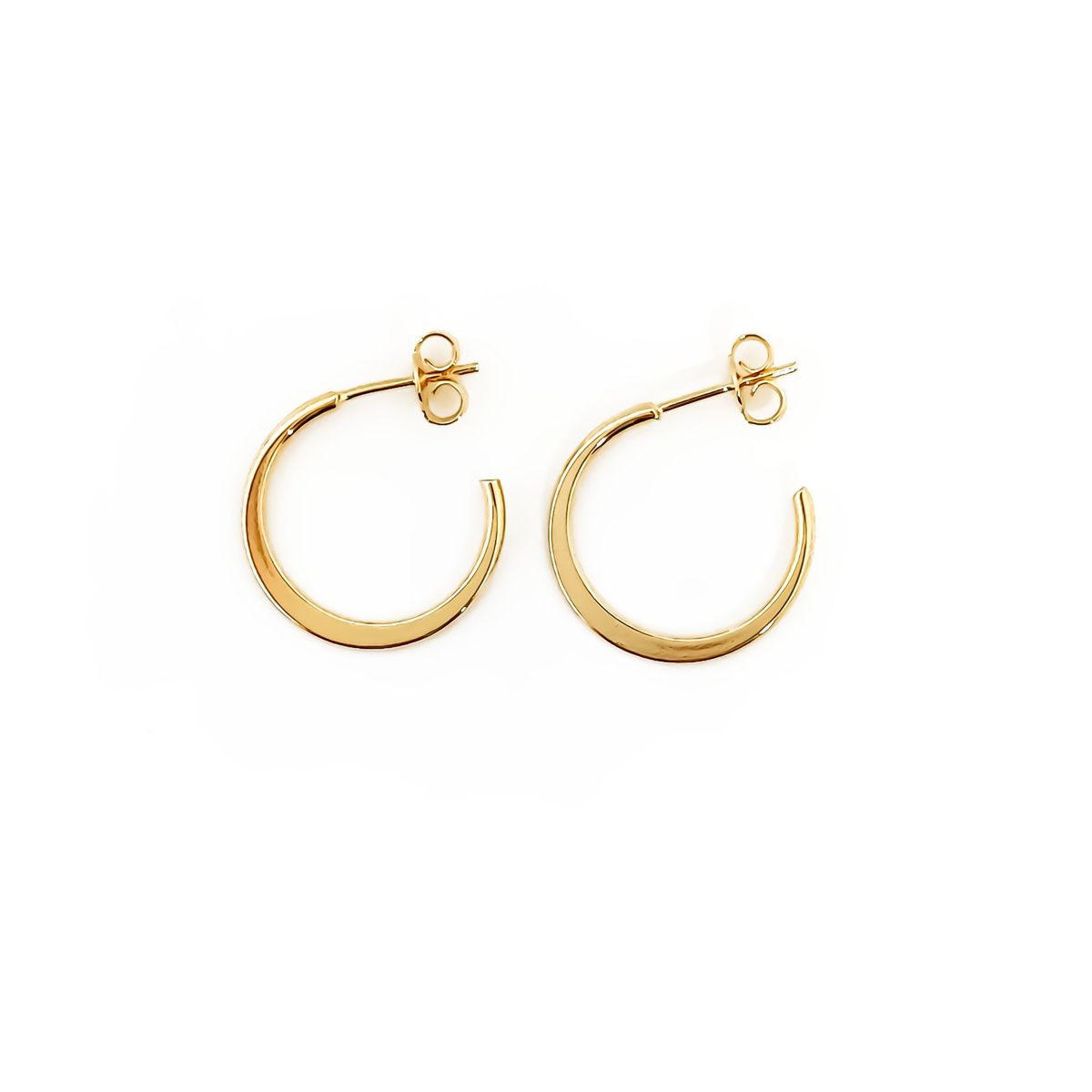 COGGIOLA - Aros Argollas Planas 18mm Enchapado Oro 18K