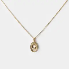 PSK JOYAS - Collar Mujer Enchape Oro 18 Kt Belen Maria 7 Mm Pskjoyas