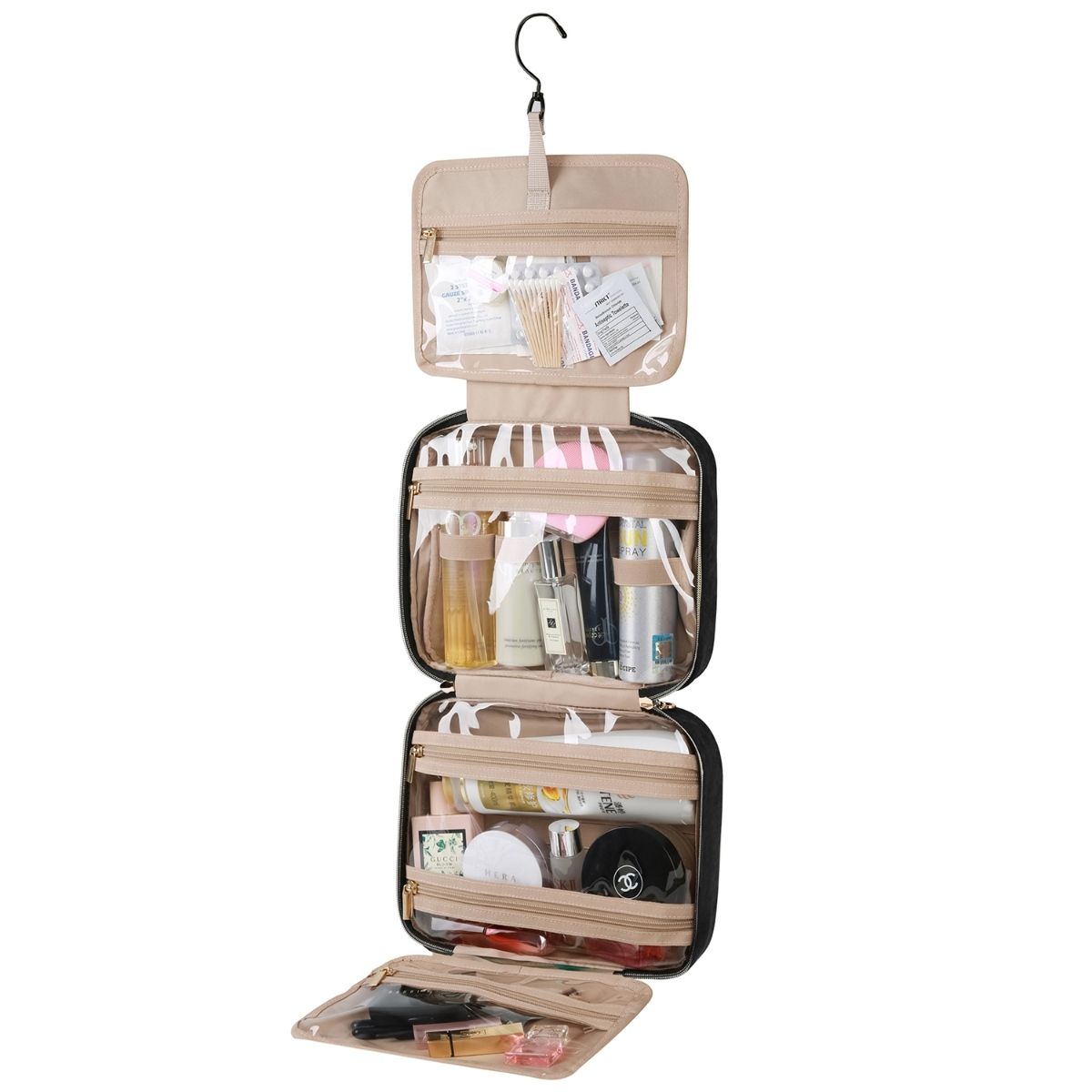 BAGSMART - Bagsmart Neceser de Viaje Bonchemin con Gancho Mediano Negro