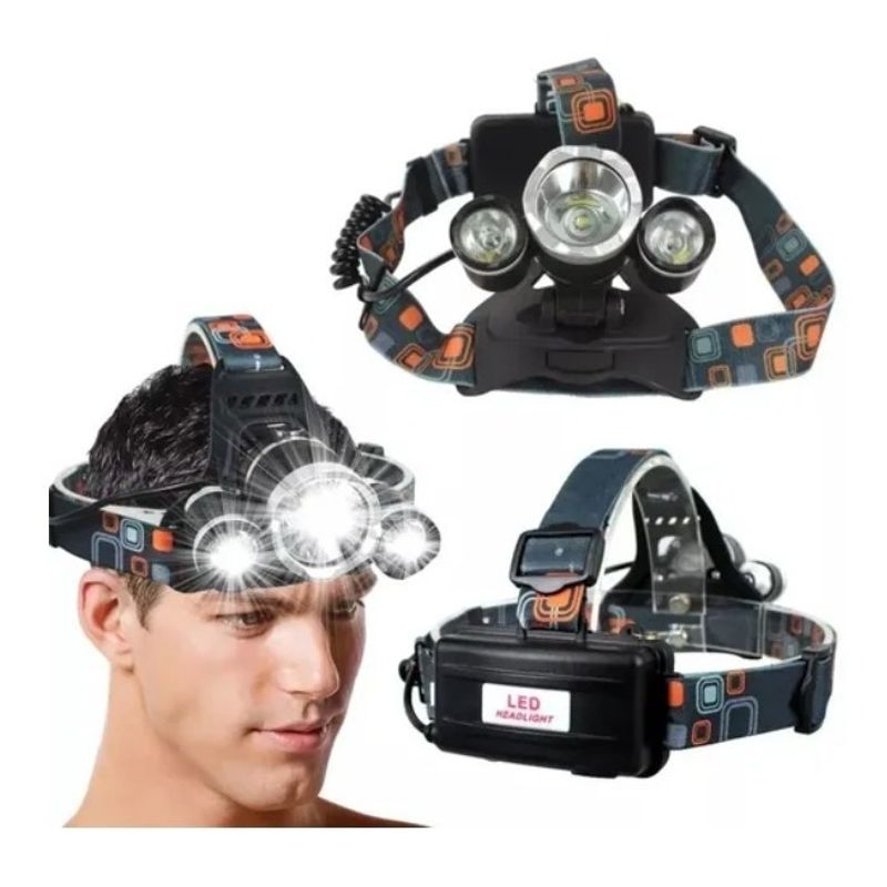 GENERICO - Lampara Led Cabeza Cintillo 3 Focos Recargable Xml T6