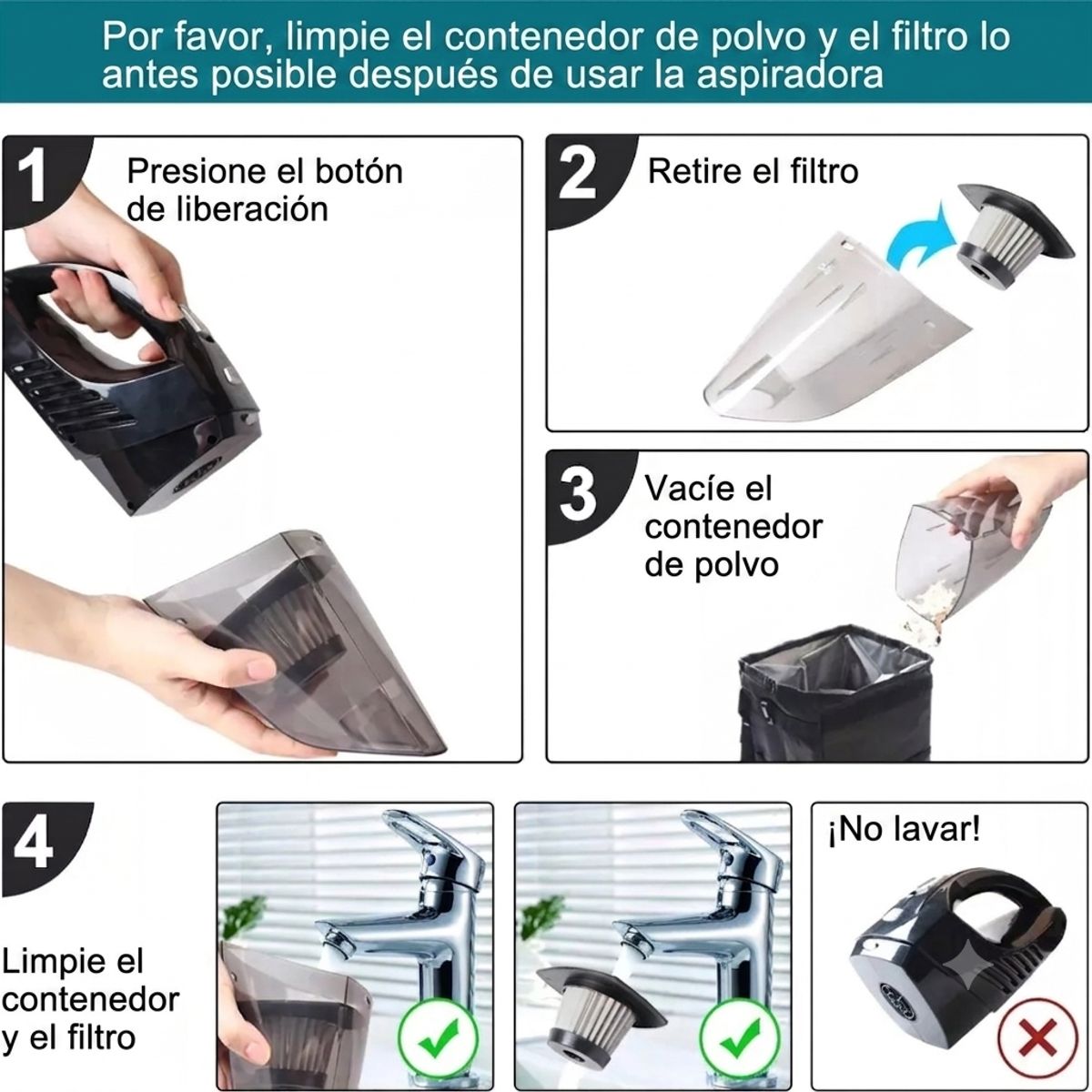 IRM - Aspiradora Portatil Para Auto 12v Potente Succion Limpieza Rapida Vehiculos Autos FIGOIMPORT
