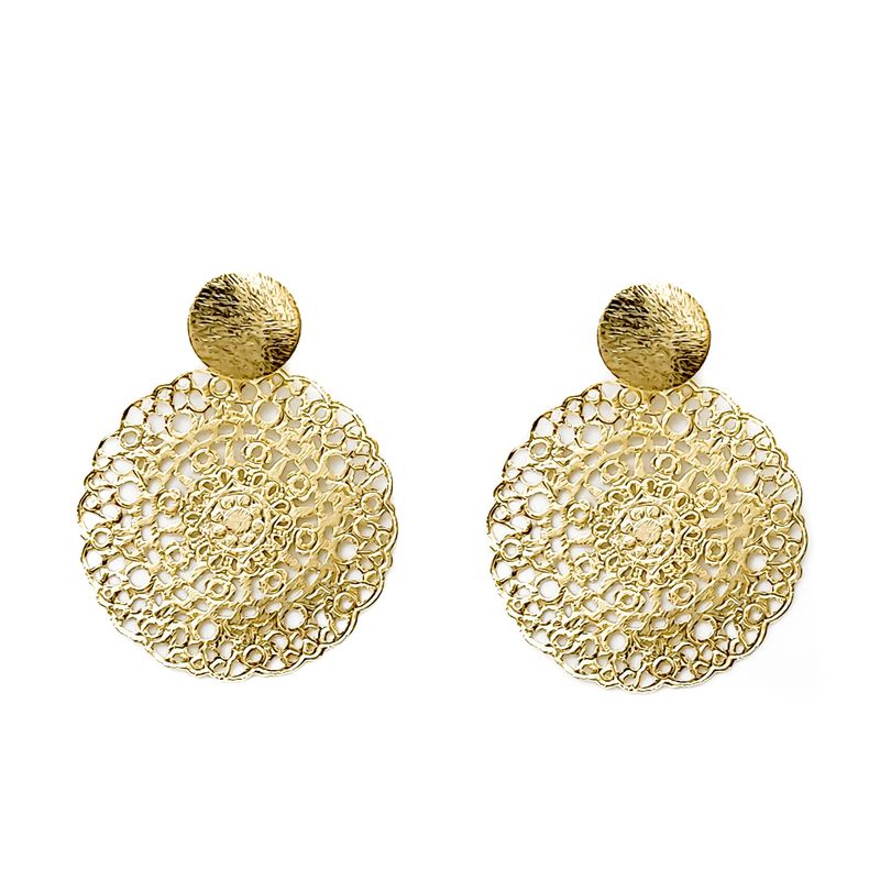 ANDREA COGGIOLA JOYAS - Aros Mándala Chico Enchapado Oro 18K