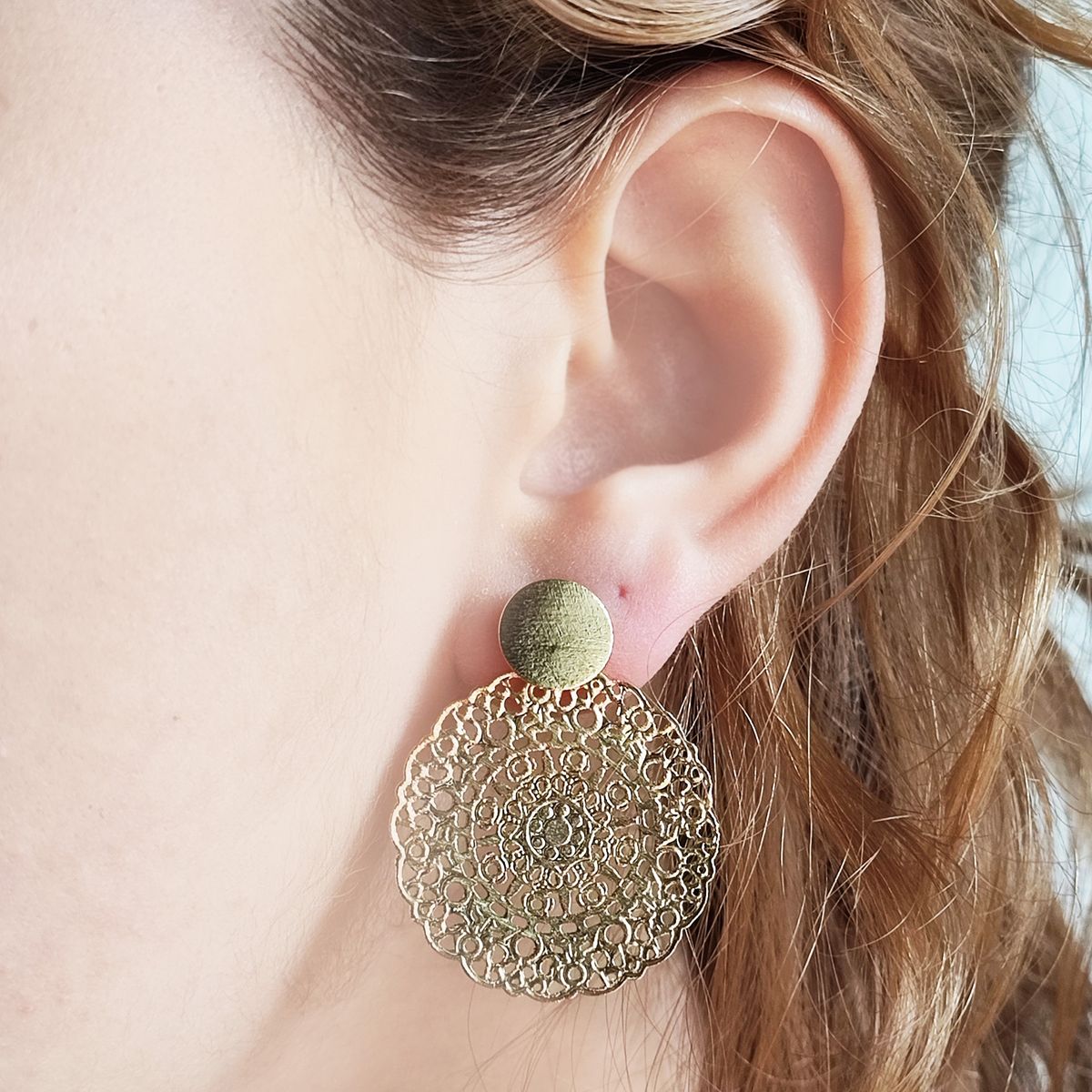 COGGIOLA - Aros Mándala Chico Enchapado Oro 18K