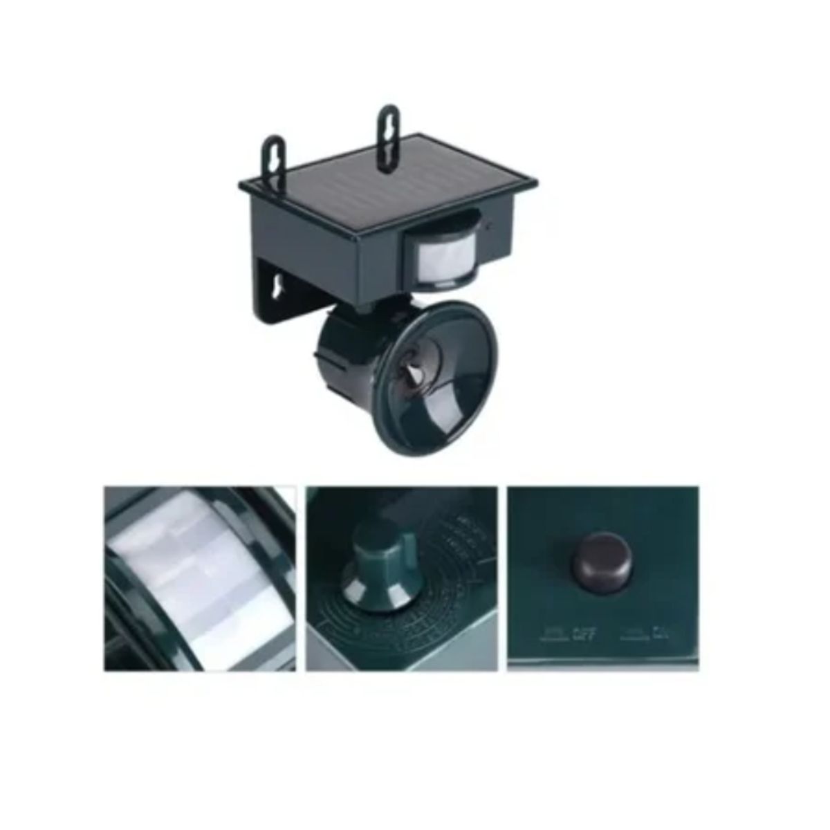 ESHOPANGIE - Ahuyentador Ultrasonido Repelente Solar Gatos perros aves CM