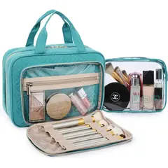 BAGSMART - - Neceser de aseo para colgar y bolsa de cosmeticos Turquesa