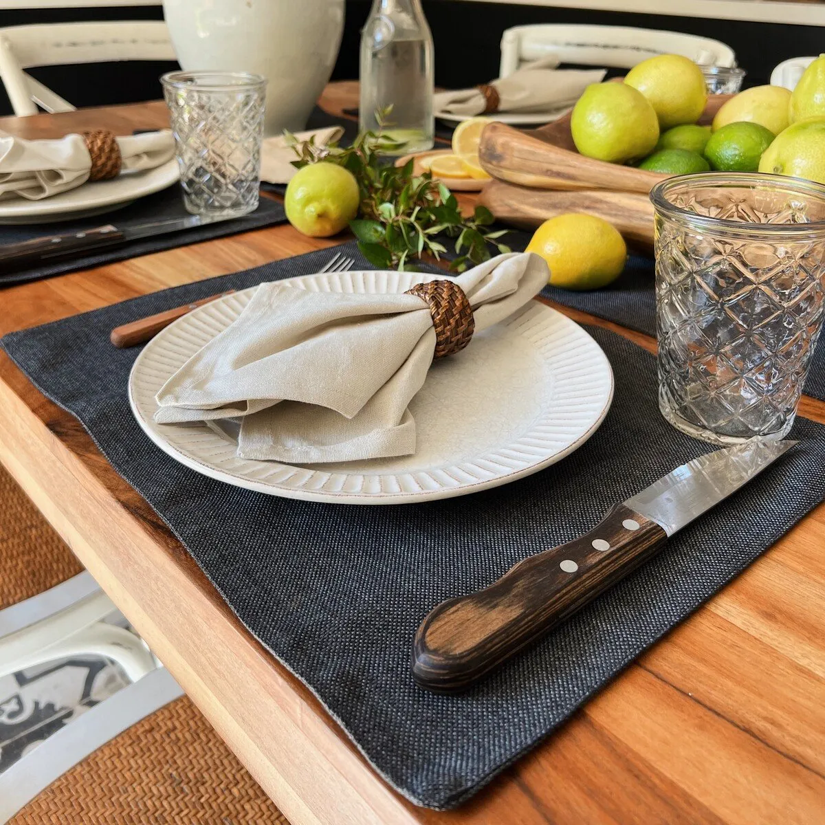 CASA CECILIA - Individuales de Mesa Gris Oscuro Casa Cecilia