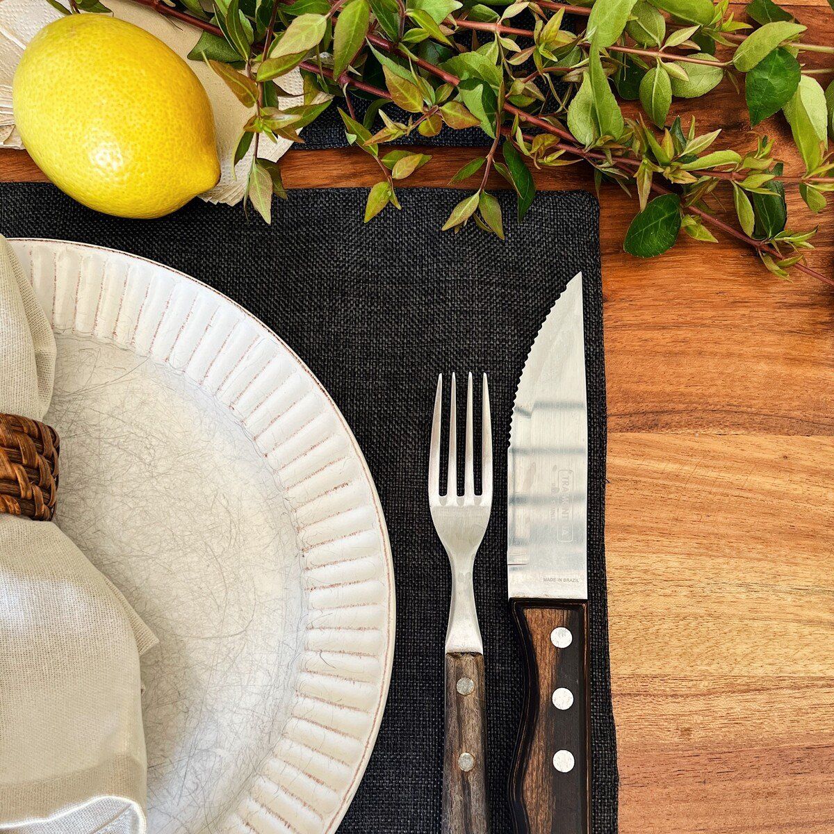 CASA CECILIA - Individuales de Mesa Gris Oscuro Casa Cecilia