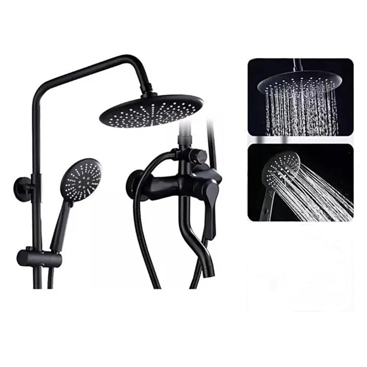 DETODOYMAS - Ducha Columna Negra 2 en 1 incluye Monomando DETODOYMAS