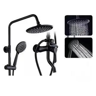 DETODOYMAS - Ducha Columna Negra 2 en 1 incluye Monomando