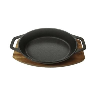 Imagen 2 del producto Cacerola Hierro Fundido con Base Madera Acacia - Negro