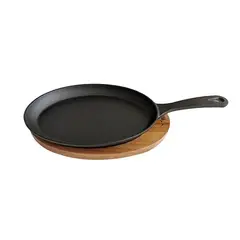 WAYU - Sartén Hierro Fundido con Base Madera Acacia