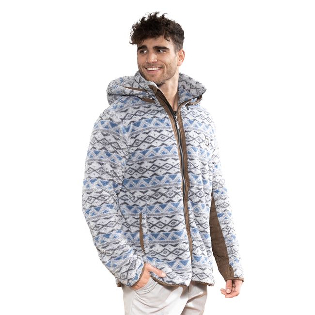 FALCONE - Chaqueta Shaggy Lander Print Azul Hombre Falcone