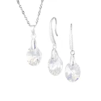 Conjunto Praga Plata 925 creado con cristales de Swarovski® Aurora Boreal