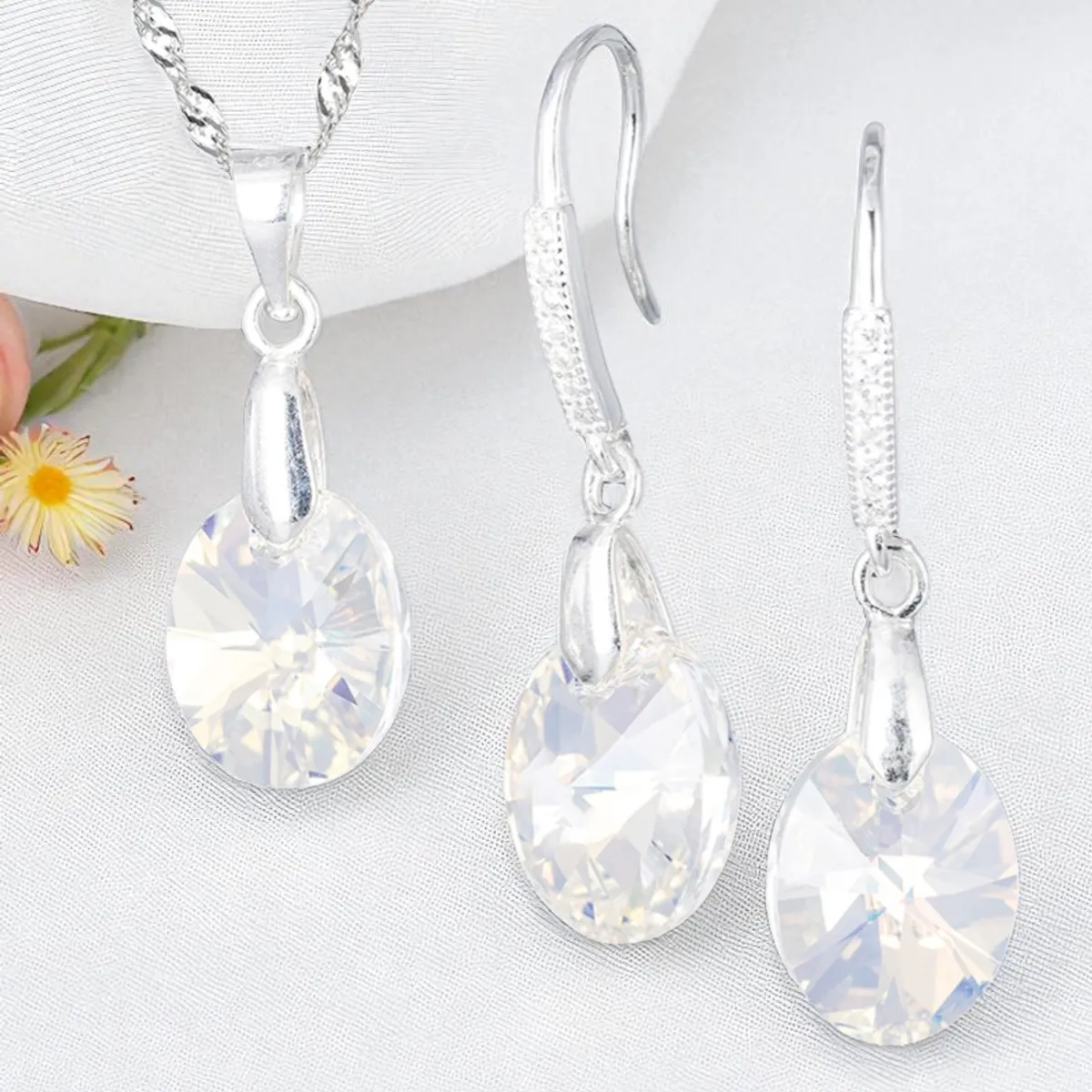 JOYAS MONTERO - Conjunto Praga Plata 925 creado con cristales de Swarovski® Aurora Boreal