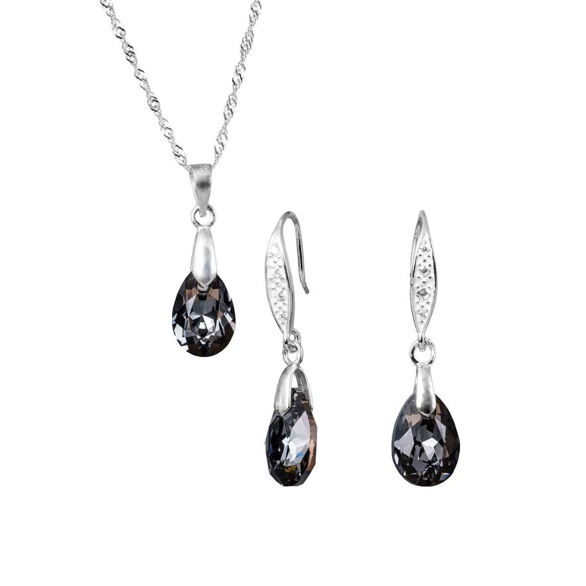 JOYAS MONTERO - Conjunto Milan Plata 925 creado con cristales de Swarovski® Silver Night