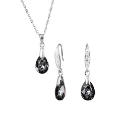 JOYAS MONTERO - Conjunto Milan Plata 925 creado con cristales de Swarovski® Silver Night