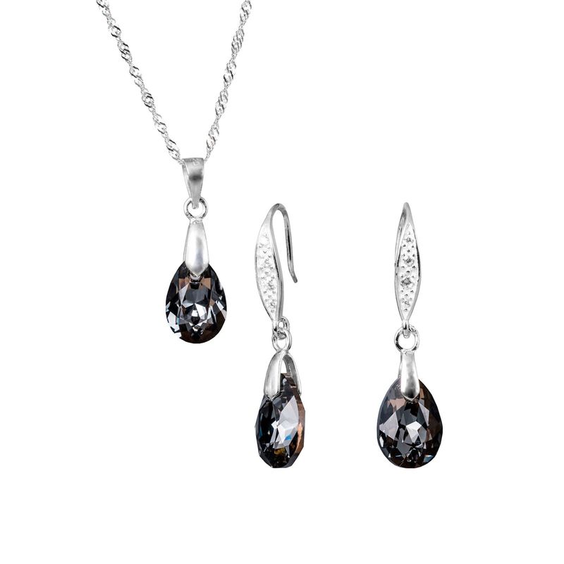 JOYAS MONTERO - Conjunto Milan Cristal Genuino Silver Night