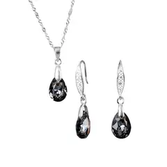 JOYAS MONTERO - Conjunto Milan Cristal Genuino Silver Night