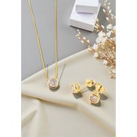 Conjunto Luciana Gold Con Circon Blanco