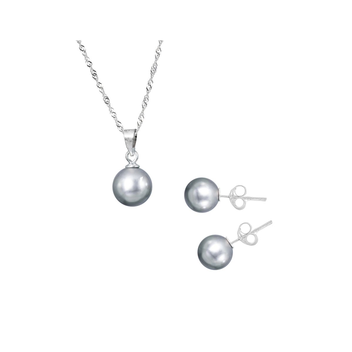 JOYAS MONTERO - Conjunto Viena Plata 925 creado con Perlas de Swarovski® Light Grey
