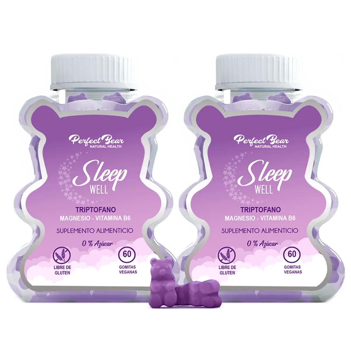 Perfect Bear - L Triptófano Magnesio Vitamina B6 Vitaminas Para Dormir x 2 meses