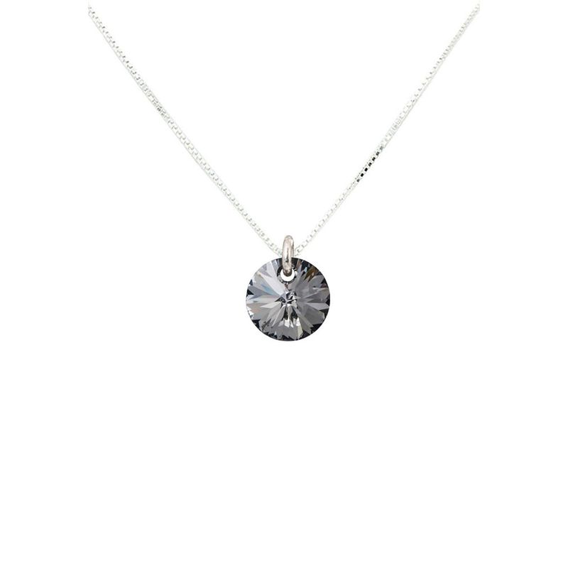 JOYAS MONTERO - Collar Punto de Luz Plata Italiana 925 y Cristal Genuino Silver Night