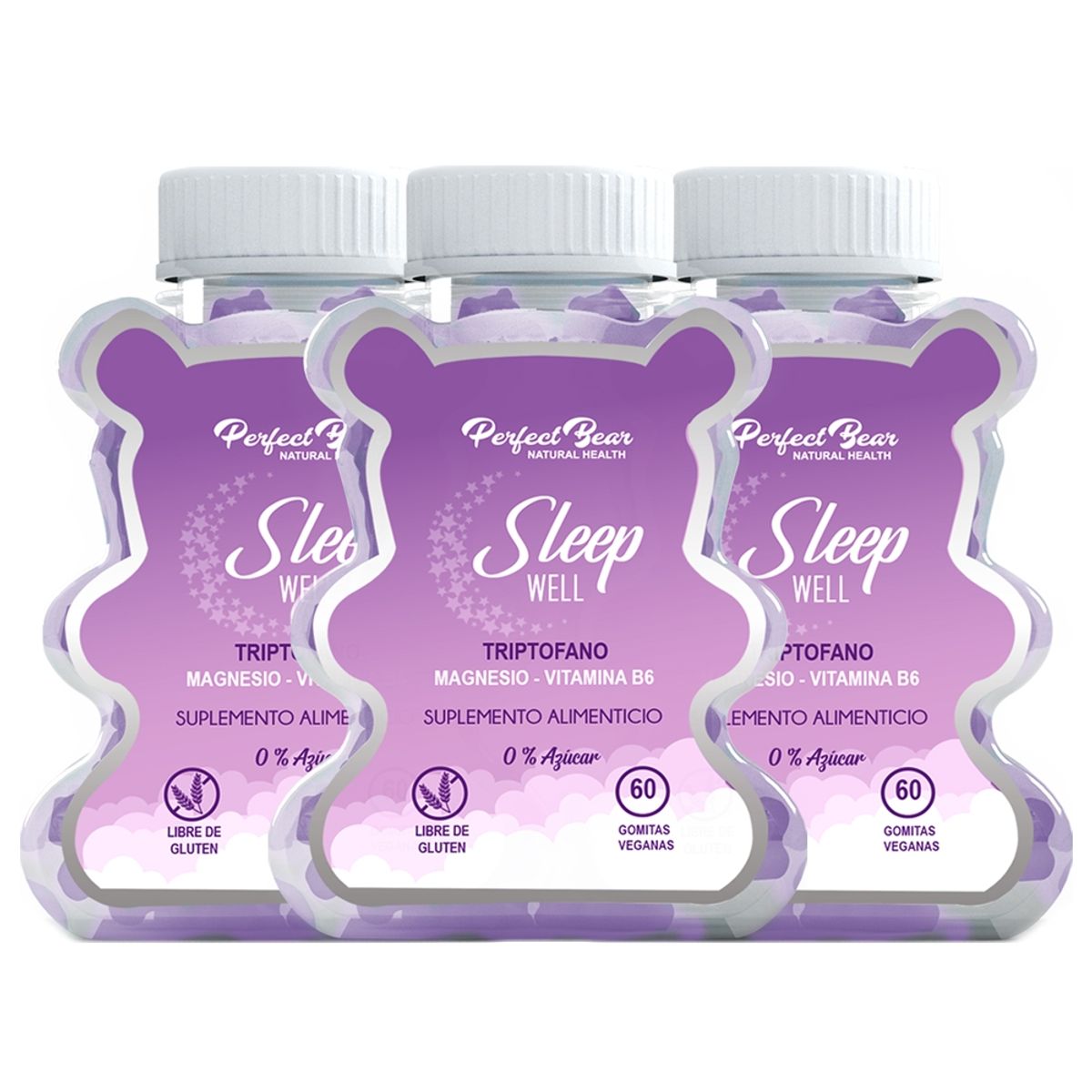 Perfect Bear - L Triptófano Magnesio Vitamina B6 Vitaminas Para Dormir x 3 meses