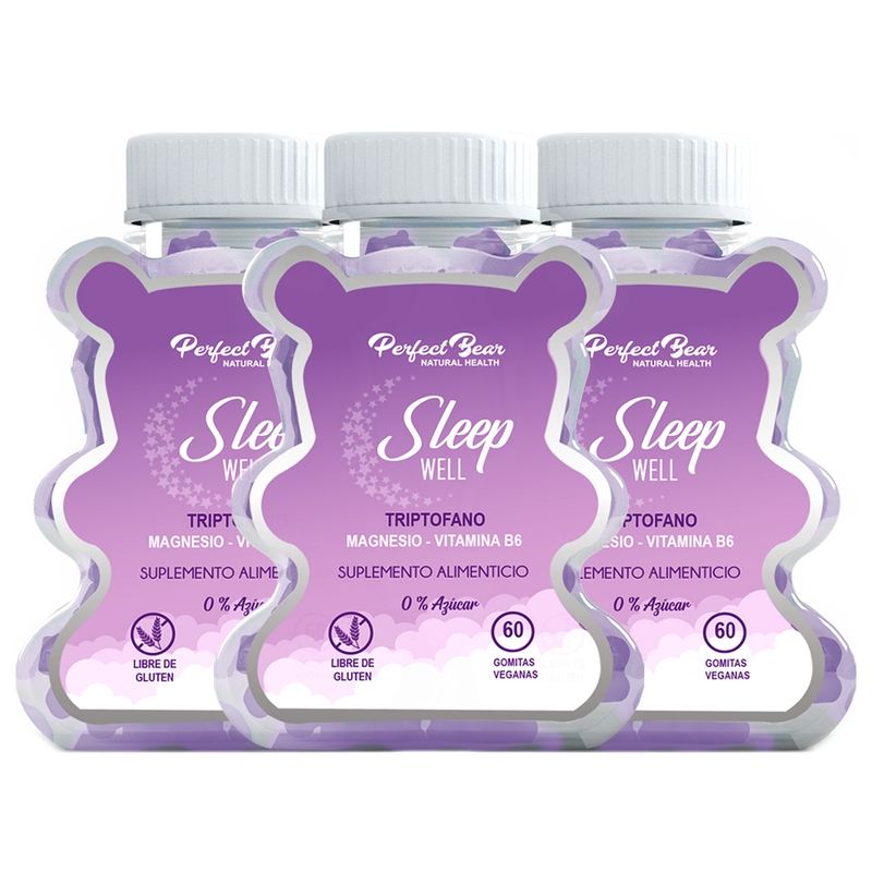 Perfect Bear - L Triptófano Magnesio Vitamina B6 Vitaminas Para Dormir x 3 meses.-