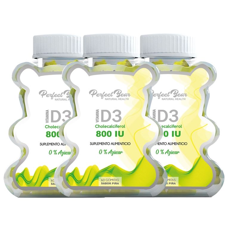 Vitamina D3- 800 IU- Gomitas Sin Azucar 3 MESES