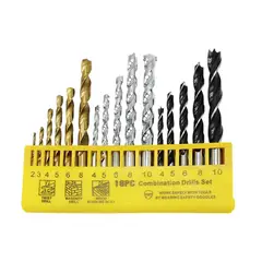 KAMASA - Set de 16 Brocas de Taladro Para Metal Concreto Madera