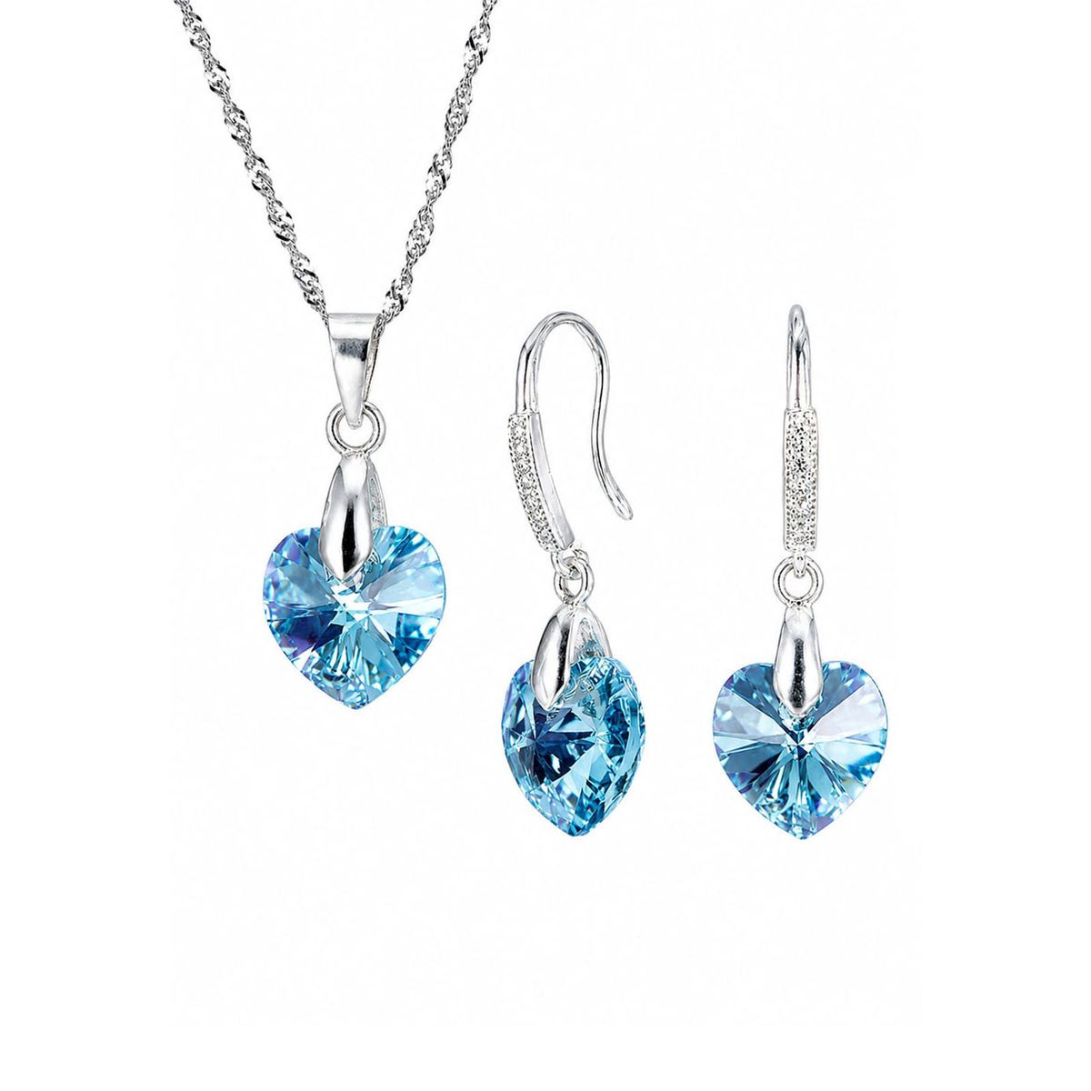 JOYAS MONTERO - Conjunto Romance Plata 925 creado con cristales de Swarovski® Aquamarine
