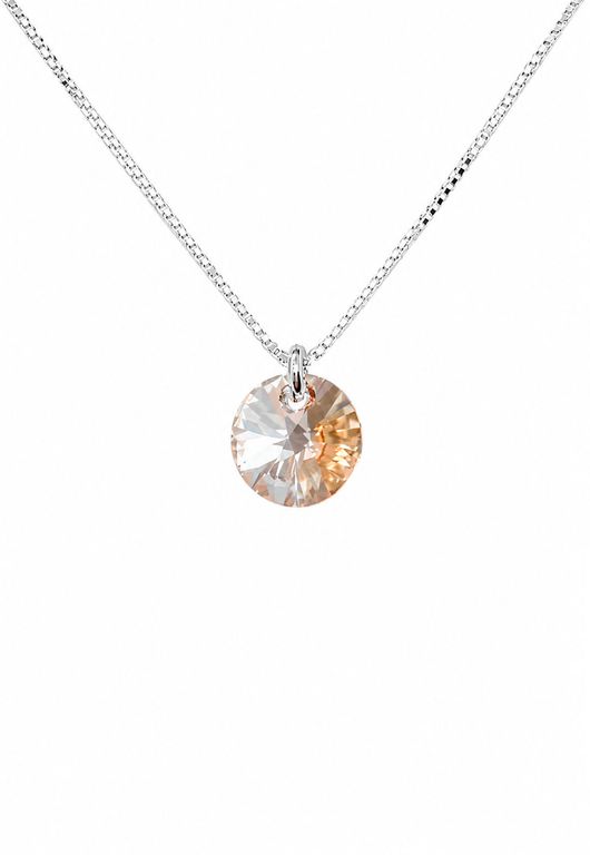 Collar Punto De Luz Plata 925 creado con cristales de Swarovski Golden Shadow Beige TALLA UNICA
