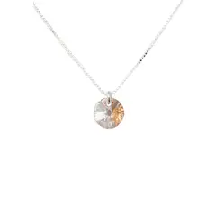 JOYAS MONTERO - Collar Punto De Luz Plata Italiana 925 y Cristal Genuino Golden Shadow