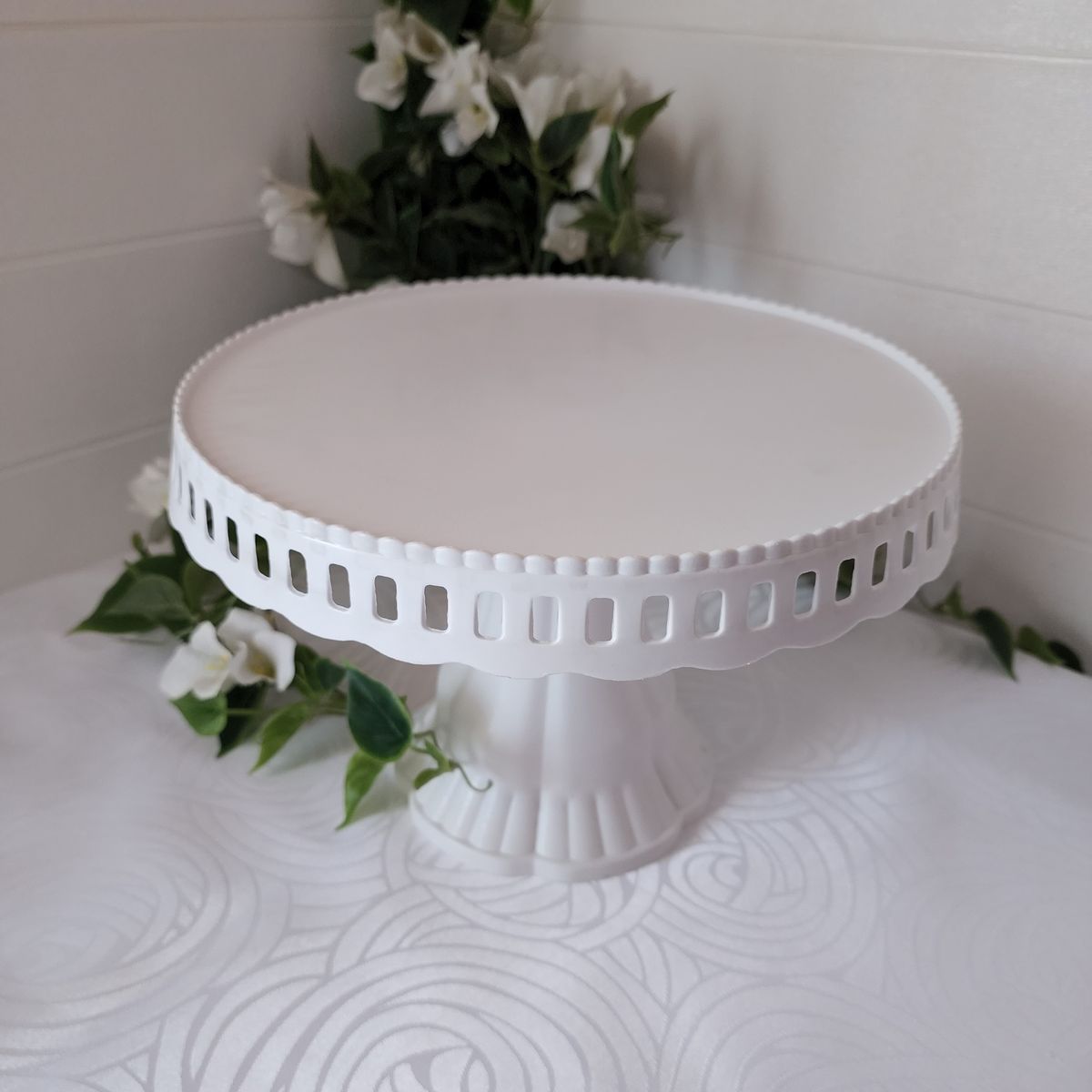 GENERICO - Porta Torta tipo Alzador Redondo 28cm - Blanco