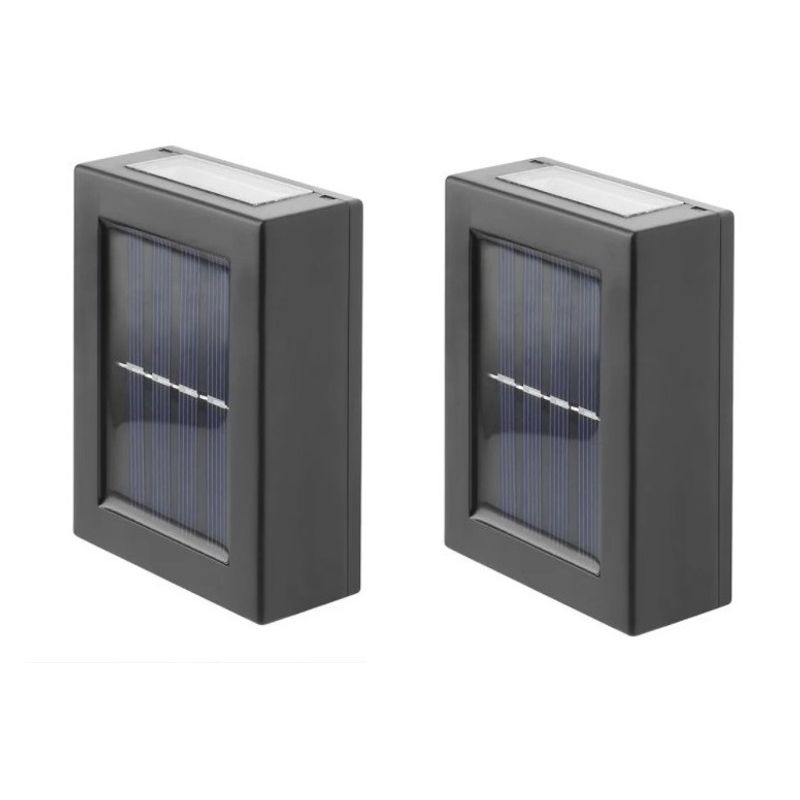 GENERICO - Luces De Pared Solar Led Para Valla Jardín 2 Set Cálidas