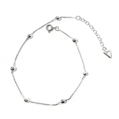 ANDREA COGGIOLA JOYAS - Tobillera Bolas Triangulo Circón Plata Fina 925