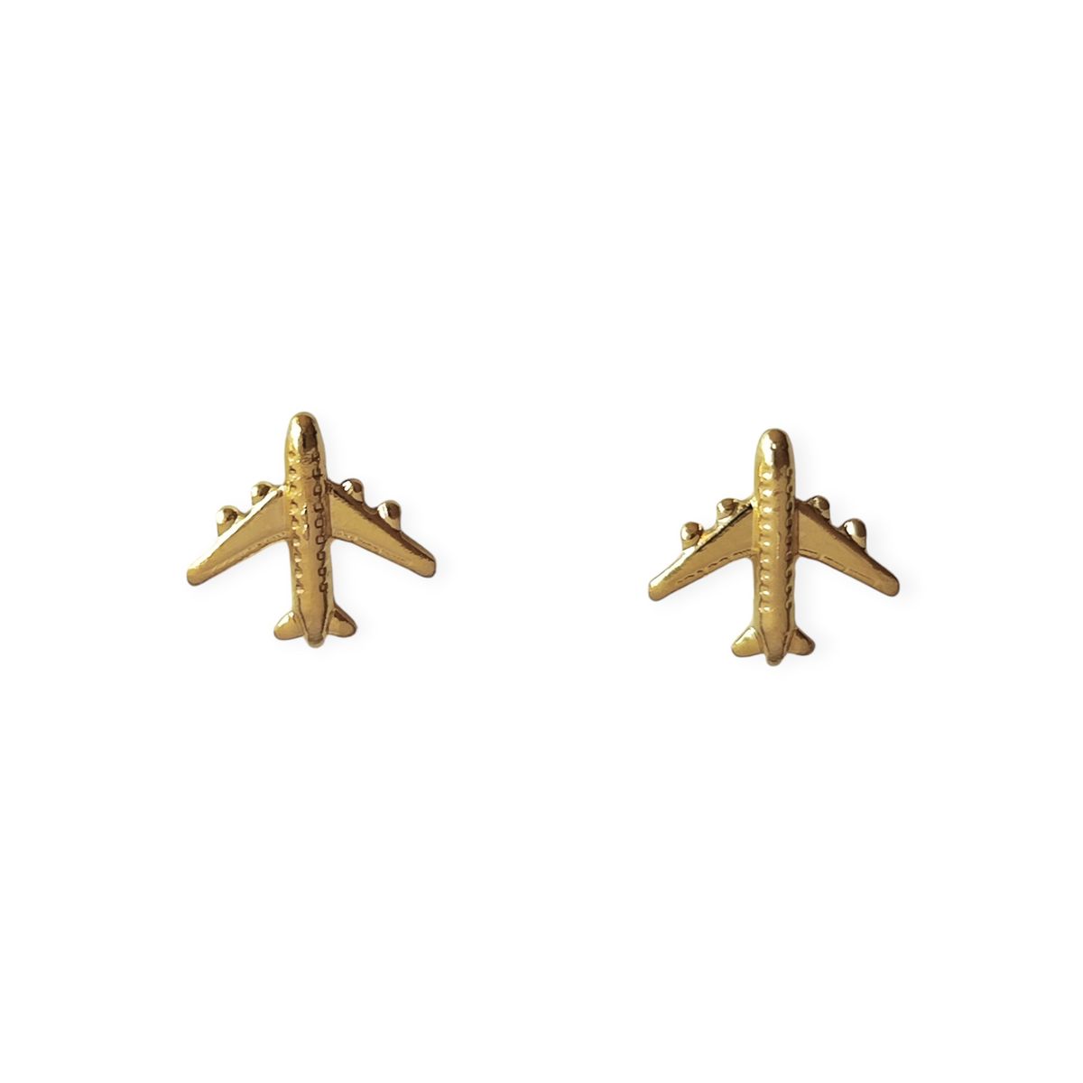 ANDREA COGGIOLA JOYAS - Aros Mini Avión Enchapado Oro 18K