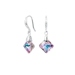 JOYAS MONTERO - Aros Cristina Plata Italiana 925 y Cristales Genuinos Vitral Light