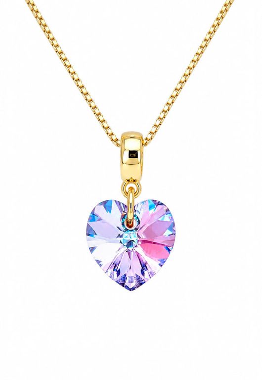 Collar Romance Gold 24K creado con cristales de Swarovski Vitral Light Violeta TALLA UNICA