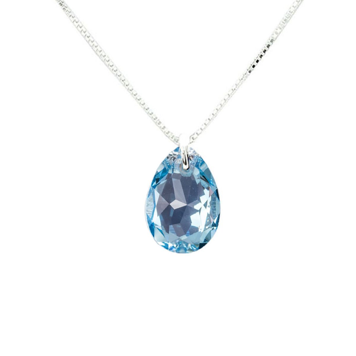 JOYAS MONTERO - Collar Gota de Luz Plata 925  creado con cristales de Swarovski® Aquamarine