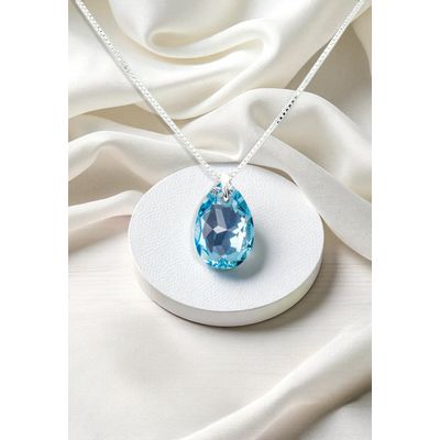 Imagen 2 del producto Collar Gota de Luz Plata 925 creado con cristales de Swarovski® Aquamarine