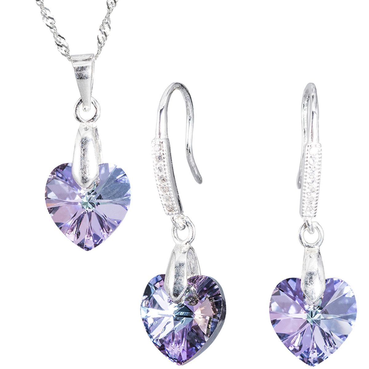 JOYAS MONTERO - Conjunto Romance Plata 925 creado con cristales de Swarovski® Vitral Light