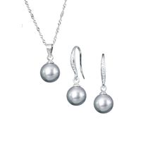 Conjunto Oslo Plata 925 creado con perlas de Swarovski® Grey